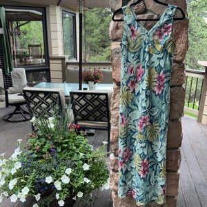 Maggy London Floral Maxi Dress - Blue, Pink, Yellow